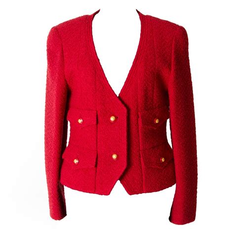 chanel red tweed set|chanel tweed jacket cost.